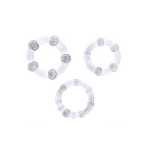 Pack 3 cockring transparents avec billes 